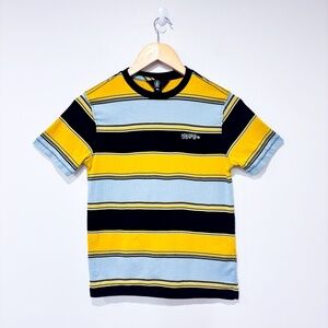 VOLCOM Blue & Yellow Striped‎ T-shirt